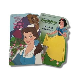 Vintage Disney Board Book Bundle: Beauty and the Beast and Snow White